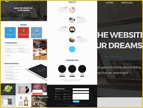 Single Page Website Template Free Of Free Dream E Page Web Template Psd Titanui