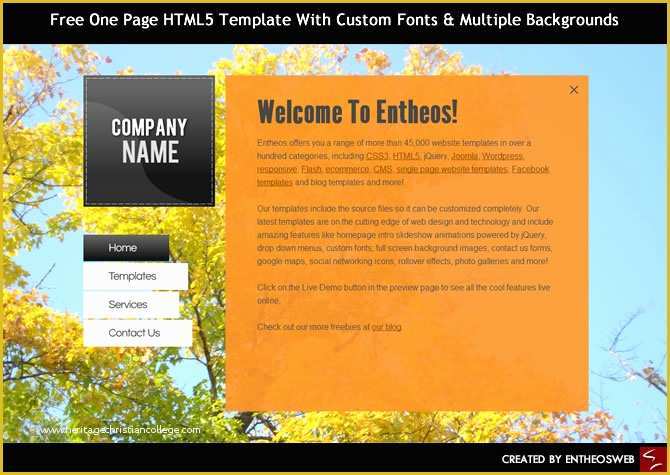 Single Page Website Template Free Of Free E Page HTML5 Template with Custom Fonts &amp; Multiple
