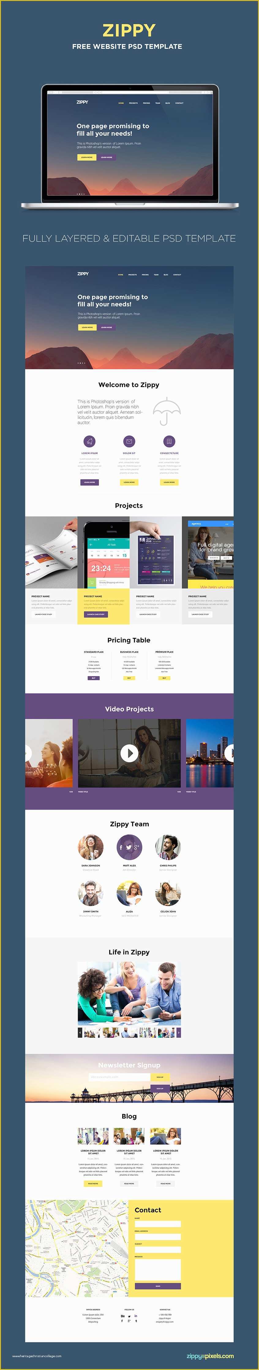 Single Page Website Template Free Of Free E Page Website Template Psd