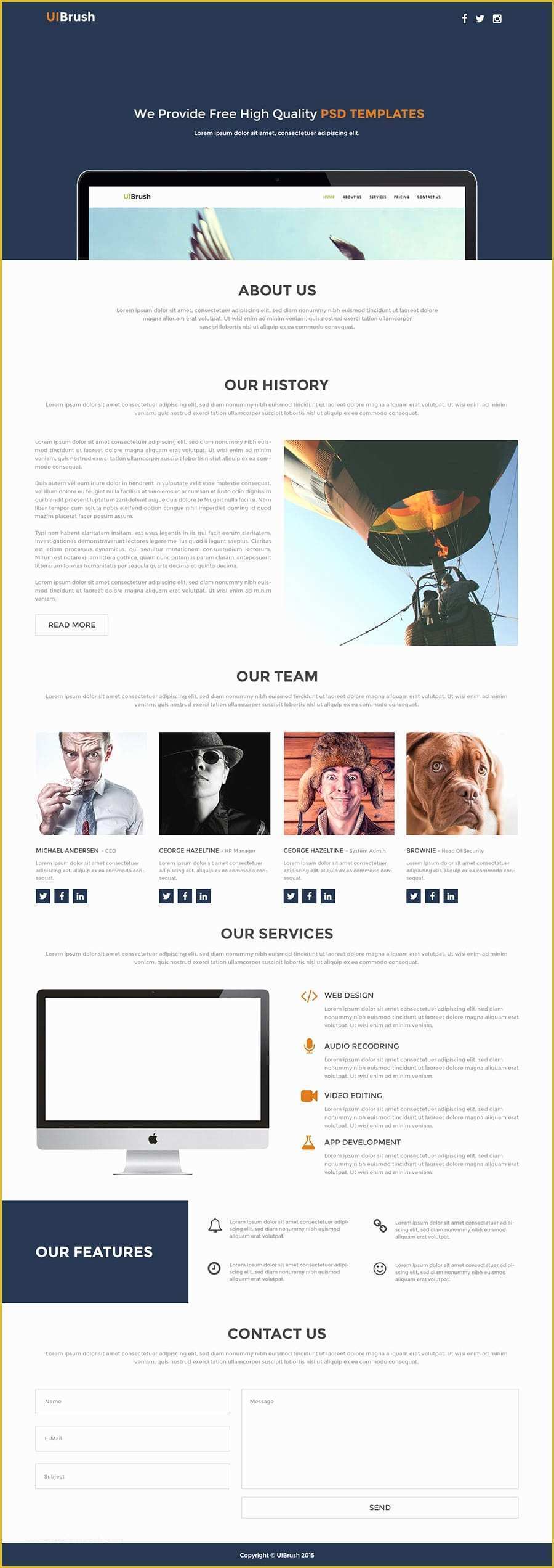 Single Page Website Template Free Of Free Single Page Web Template