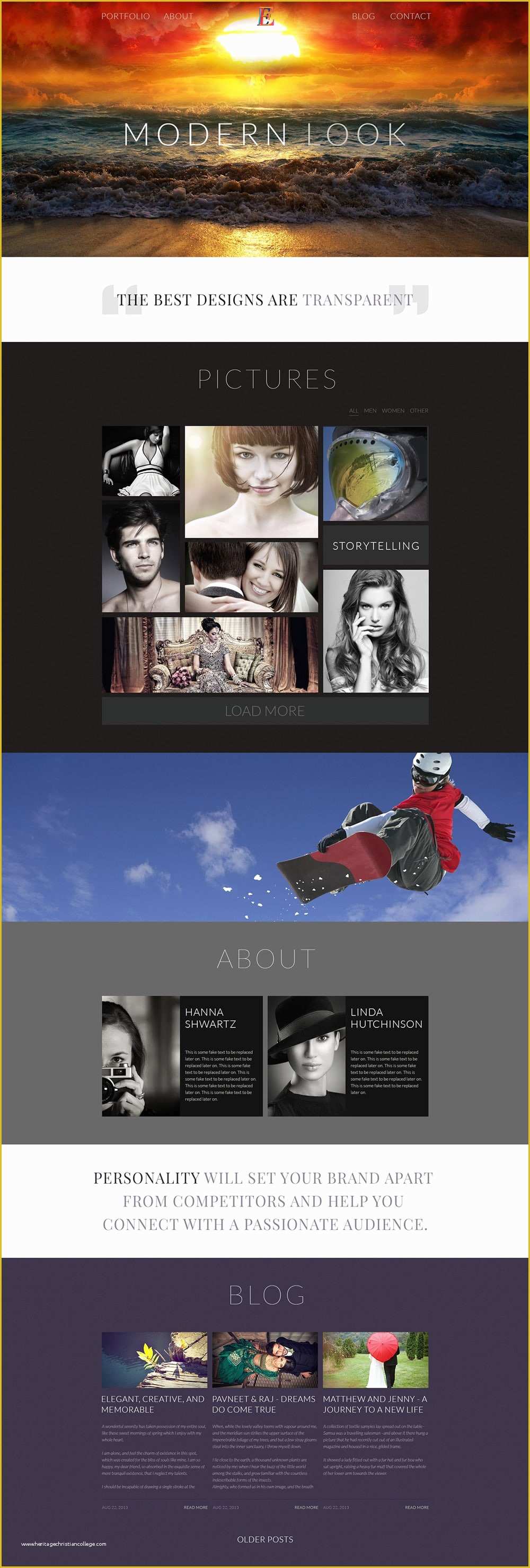 Single Page Website Template Free Of Free Single Page Website Templates Psd Css Author