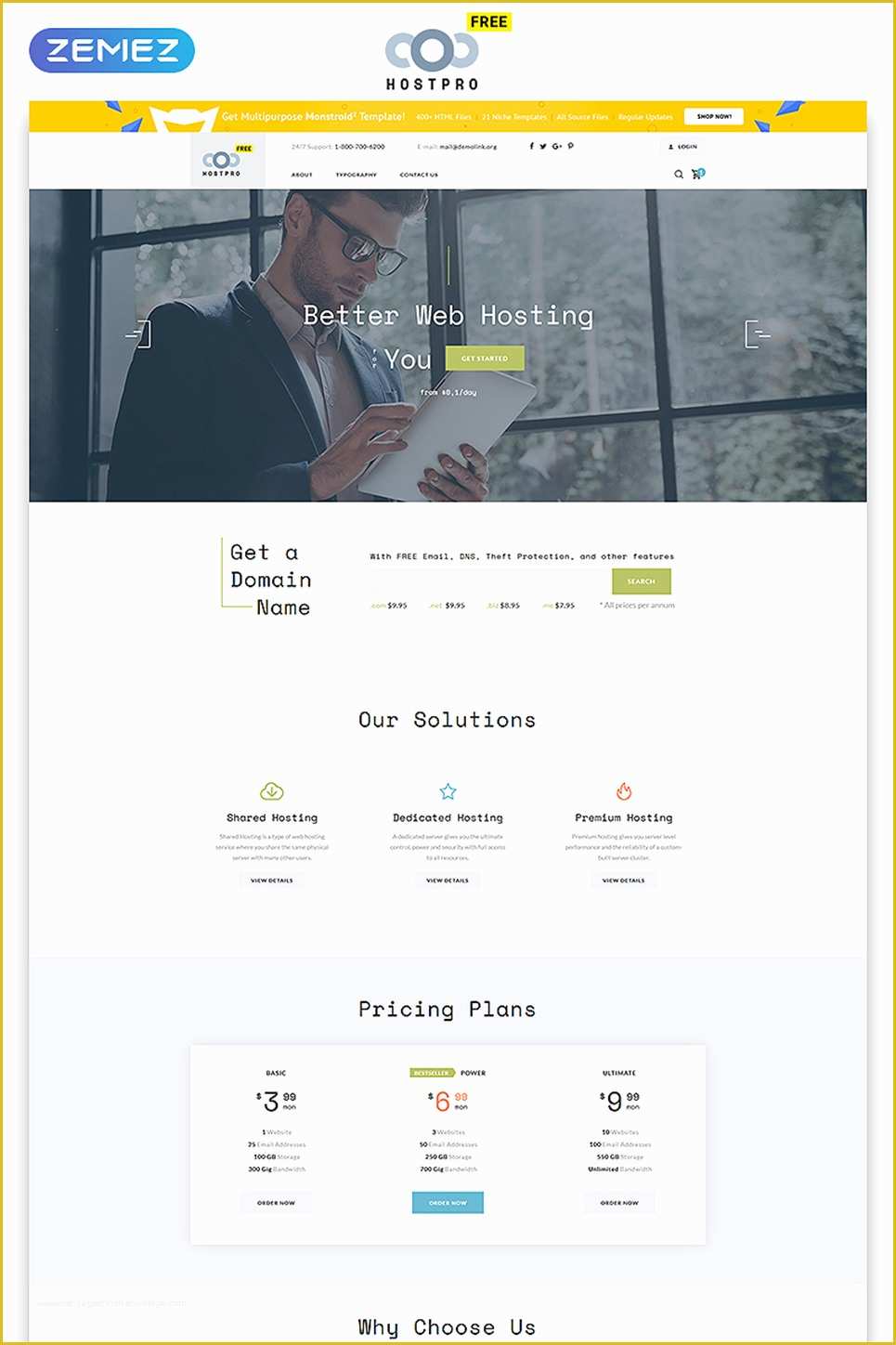 Site Template Free Of Free HTML5 Template Hosting Website