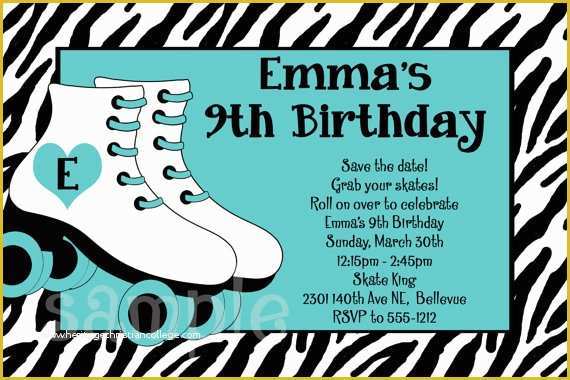 Skating Party Invitation Template Free Of Free Printable Roller Skating Birthday Party Invitations
