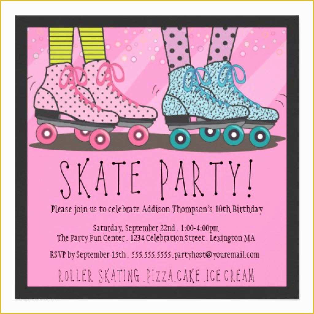 Skating Party Invitation Template Free Of Free Roller Skate Invitation Template