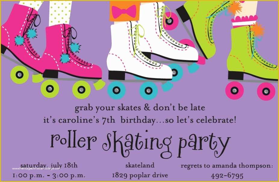 Skating Party Invitation Template Free Of Free Roller Skate Invitations