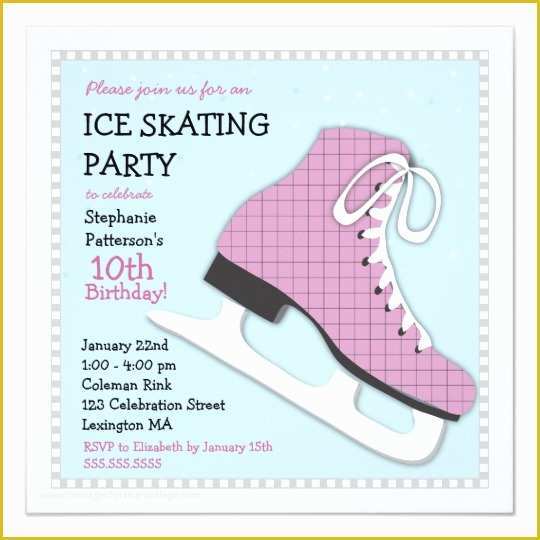 Skating Party Invitation Template Free Of Funky Girl Ice Skating Birthday Party Invitation