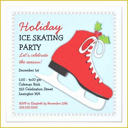 Skating Party Invitation Template Free Of Holiday Ice Skating Celebration Party Invitation