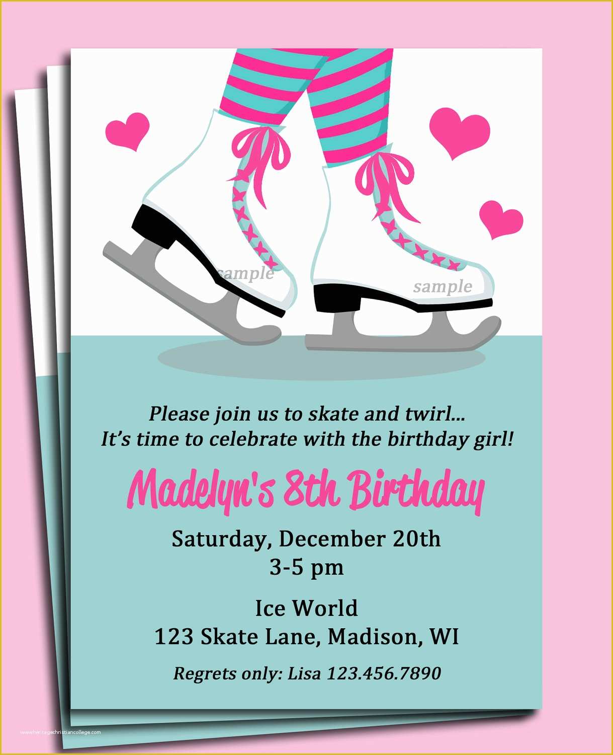 Ice Skating Party Invitations Free Printable