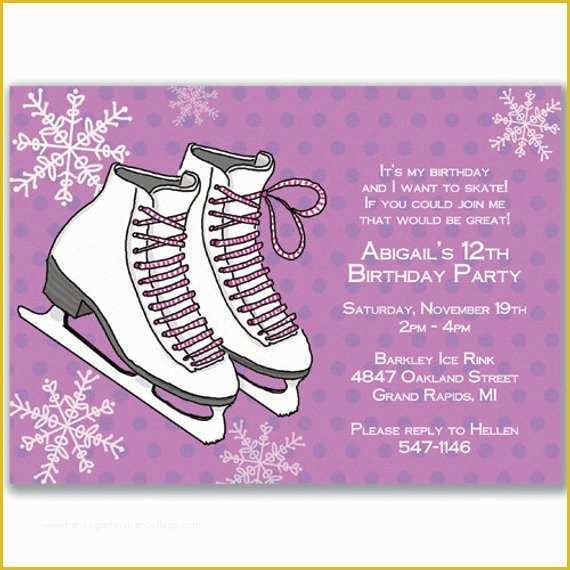Skating Party Invitation Template Free Of Items Similar to 15 Ice Skates Invitations Girls for