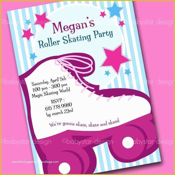 Skating Party Invitation Template Free Of Roll Skating Pictures for Birthdays
