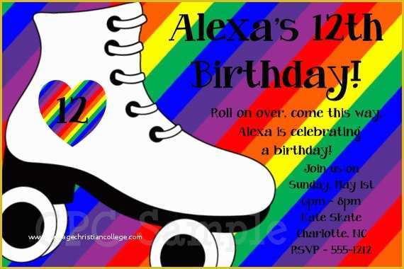 Skating Party Invitation Template Free Of Roller Skate Party Invite Clipart & Roller Skate Party