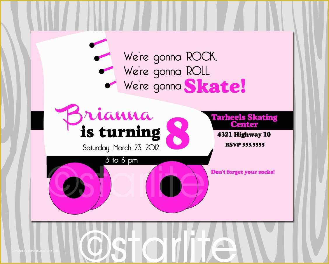 Skating Party Invitation Template Free Of Skate Party Invitations Skate Party Invitations for