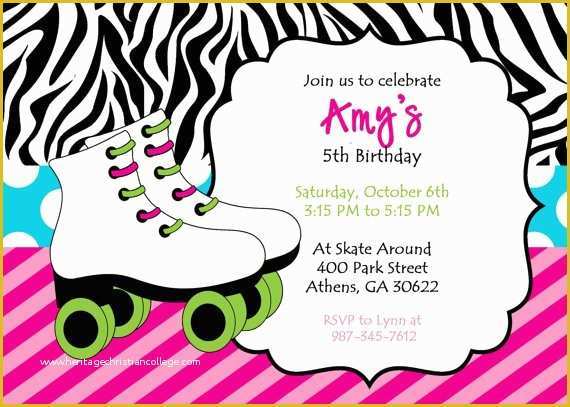 Skating Party Invitation Template Free Of Skating Party Invitations Printable