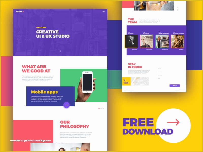 Sketch Website Template Free Of Creative Studio Website Template Freebie Download Sketch