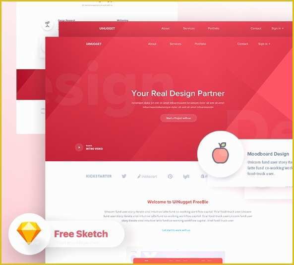 Sketch Website Template Free Of Uinug Free Web Template for Sketch Free Download