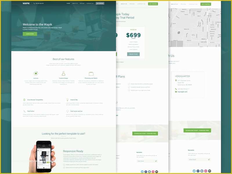 Sketch Website Template Free Of Wapik Website Template Made In Sketch Freebie Supply