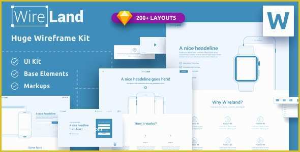Sketch Website Template Free Of Wireland Wireframe Library for Web Design Projects