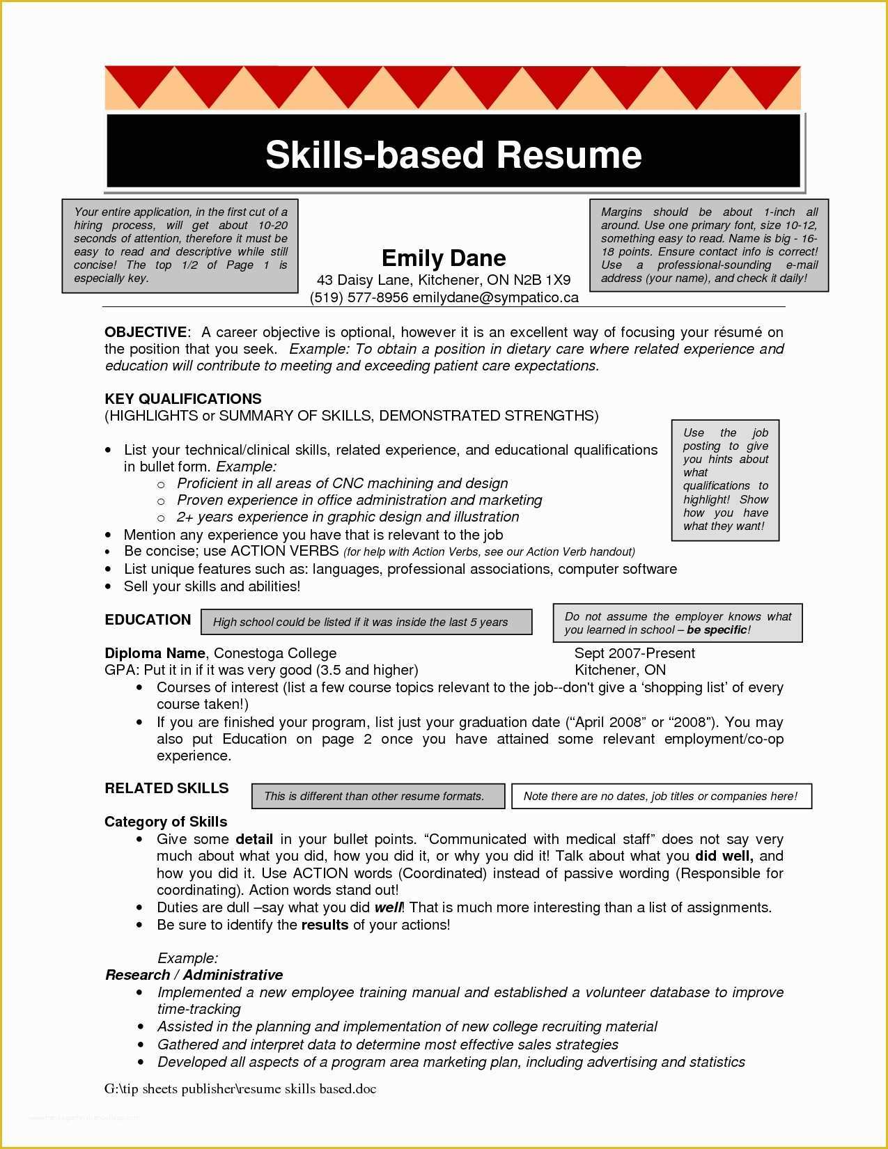 Skill Based Resume Template Free Download Of Skills Based Resume Template