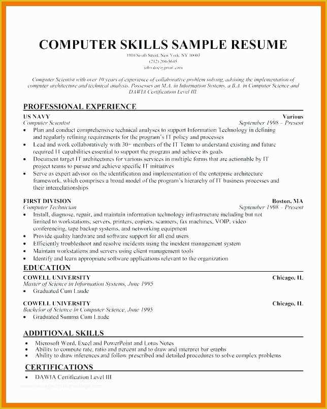 Skills Based Resume Template Free Of 4 5 Additional Skills On Resume Examples