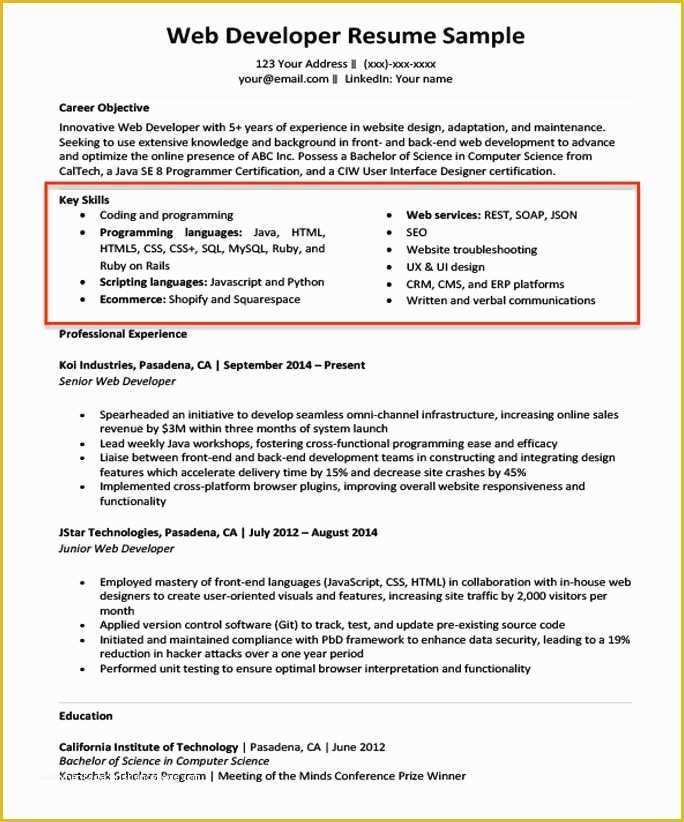 Skills Based Resume Template Free Of Resume Examples Key Skills 1 Resume Examples