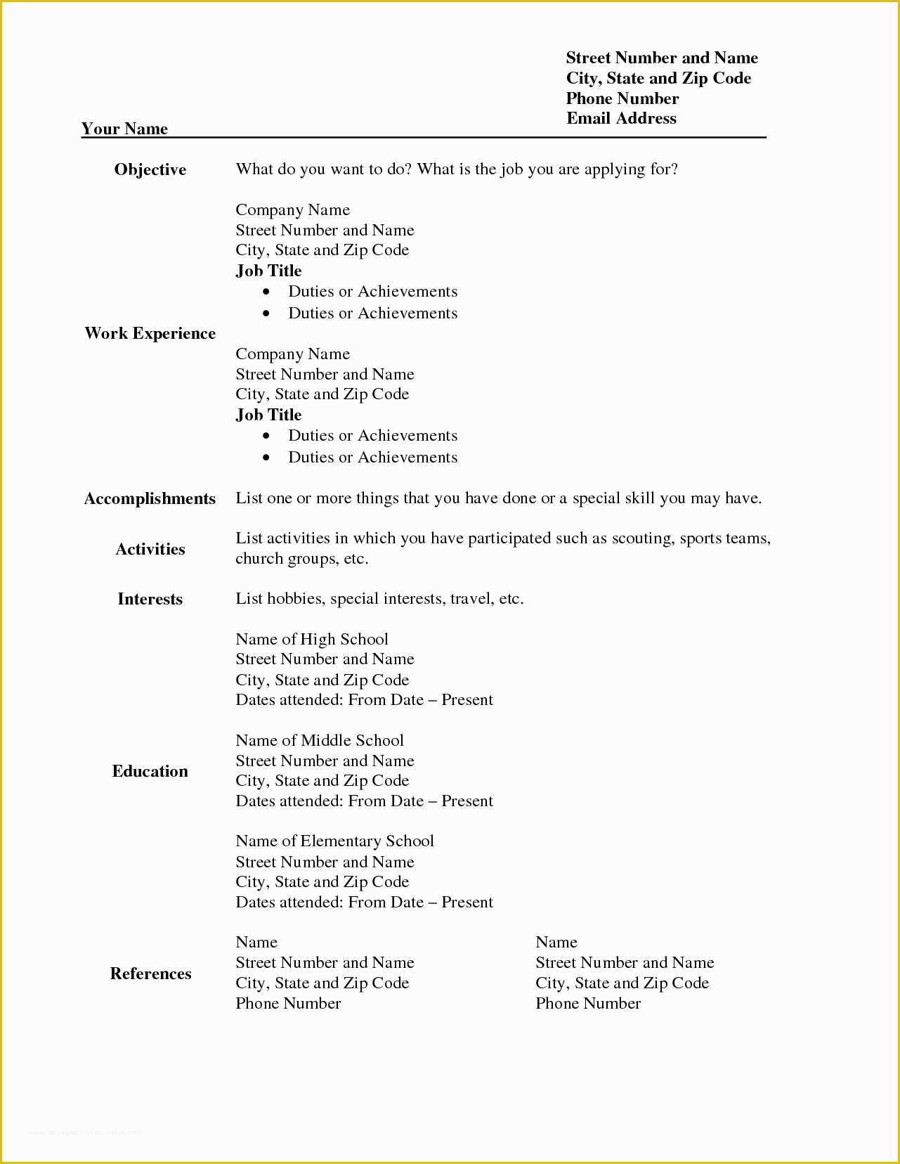 Skills Based Resume Template Free Of Simple Sample Resumes Basic Resume Samples Free Blank