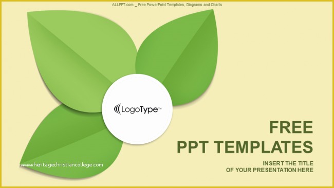 Slide Presentation Template Free Download Of Green Leaf Abstract Powerpoint Templates