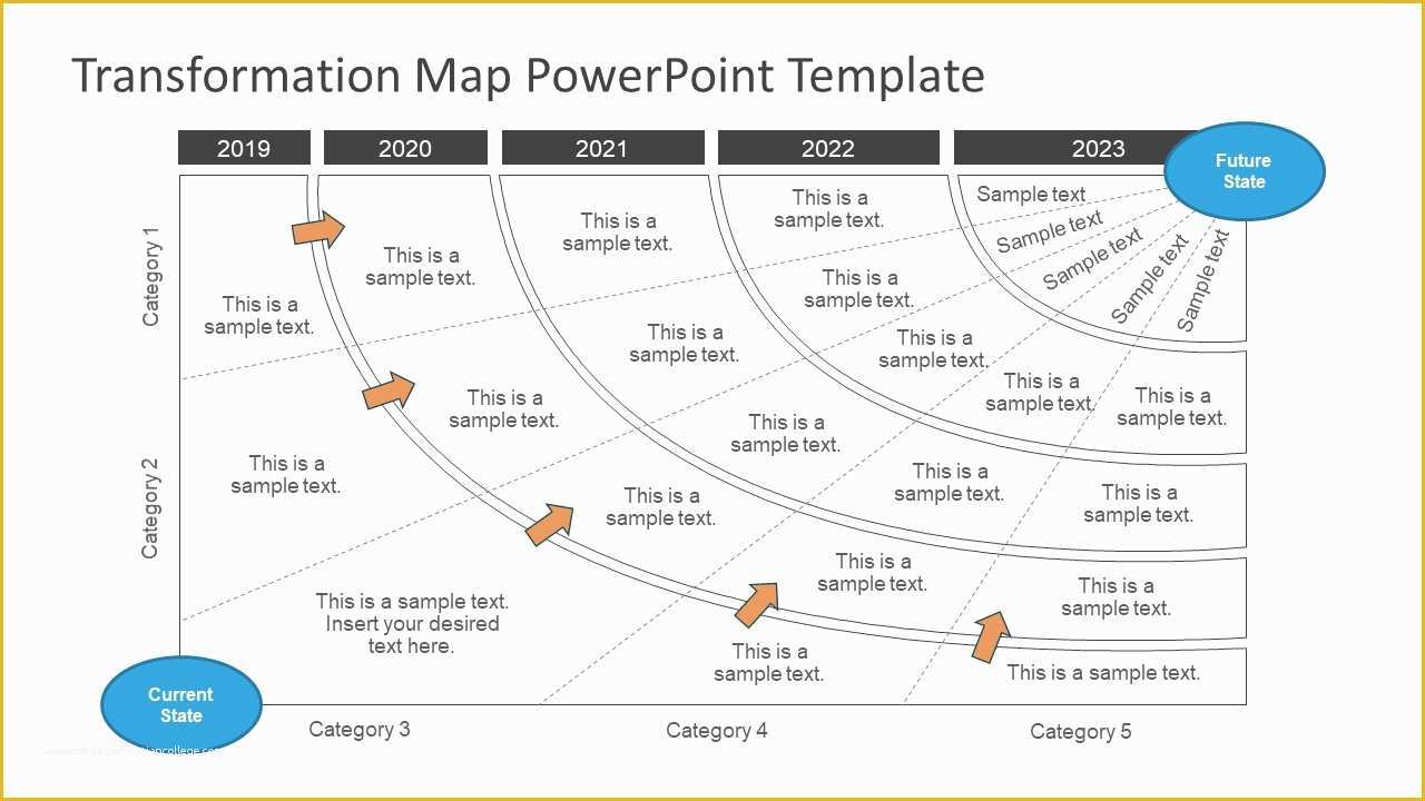Slidemodel Free Templates Of 5 Year Transformation Map Template for Powerpoint Slidemodel