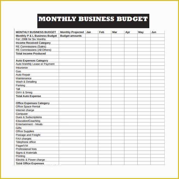 Small Business Budget Template Free Download Of 10 Sample Business Bud Templates