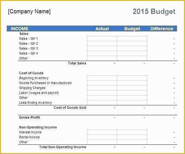 Small Business Budget Template Free Download Of In E Statement format Excel Free Download 2 Monthly