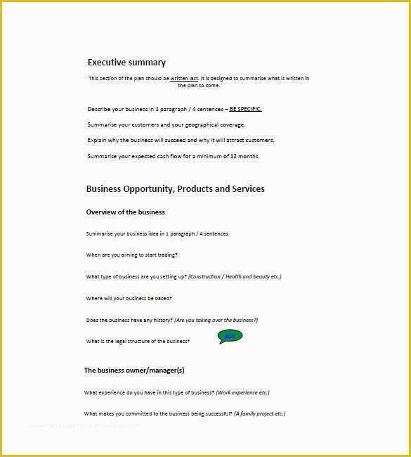 Small Business Plan Template Free Of 22 Small Business Plan Template Google Docs Ms Word