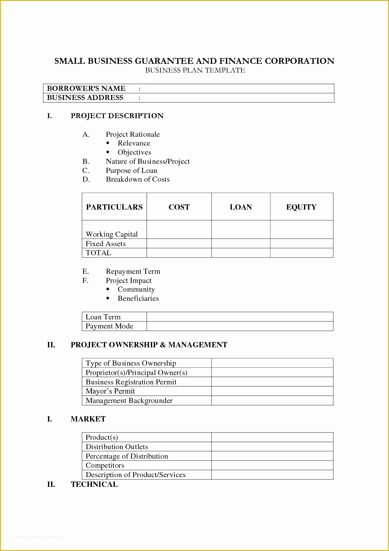 Small Business Plan Template Free Of 7 Best Of Small Business Loan Proposal Template