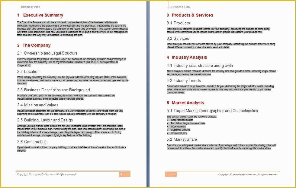 Small Business Plan Template Free Of Business Model Template Free