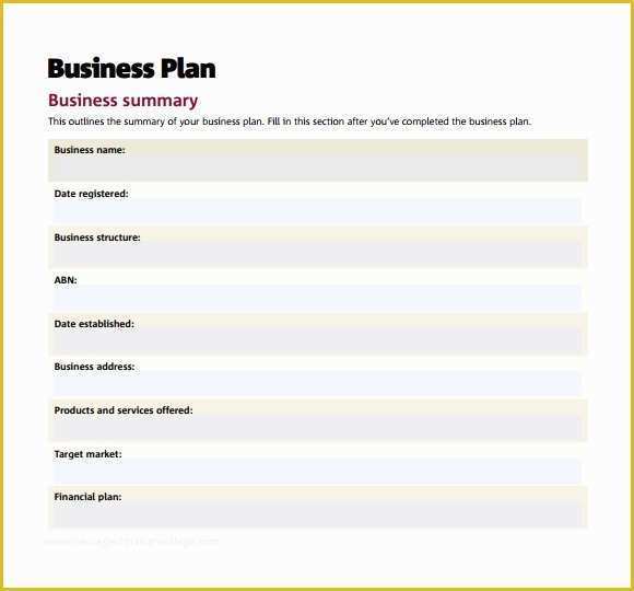 Small Business Plan Template Free Of Small Business Plan Template 9 Download Free Documents