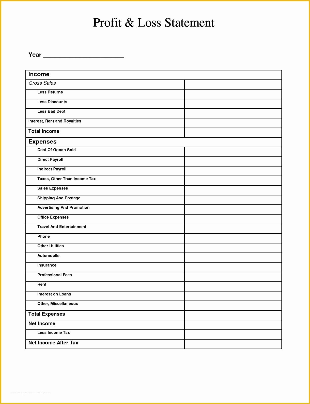 Small Business Profit and Loss Template Free Of 7 Profit and Loss Statement Template Sampletemplatess