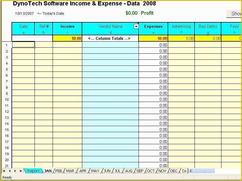 Small Business Profit and Loss Template Free Of Daily In E and Expenditure Template for Small Business