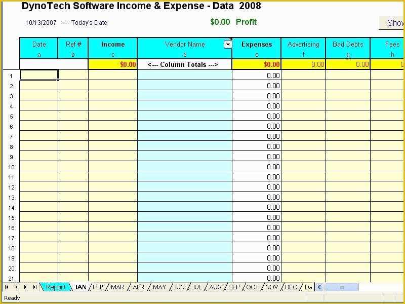 Small Business Profit and Loss Template Free Of Daily In E and ...