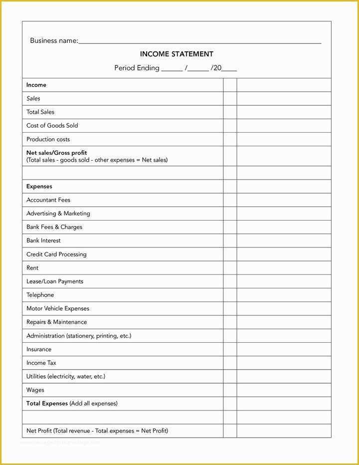 Small Business Profit and Loss Template Free Of Profit and Loss Statement Template In E Statement