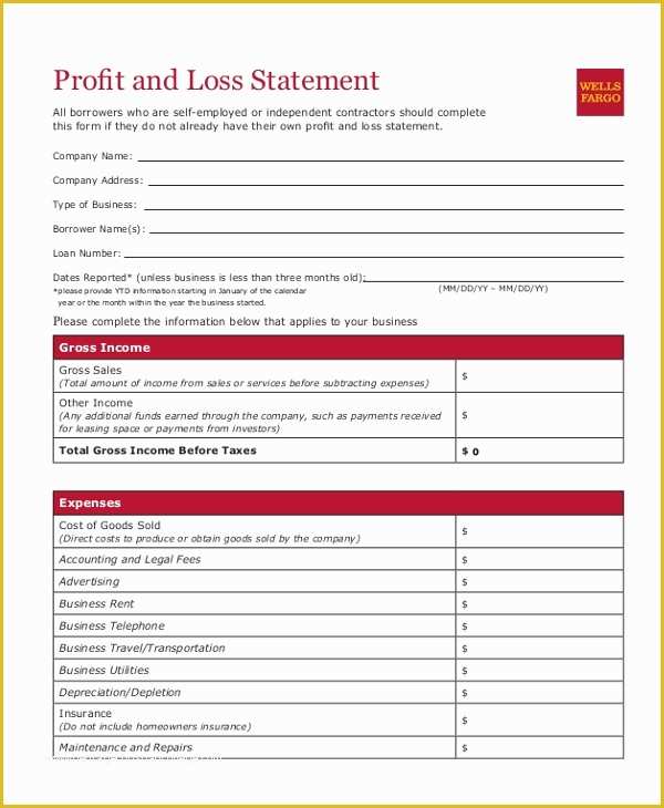 Small Business Profit and Loss Template Free Of Sample Profit and Loss form 9 Free Documents In Pdf