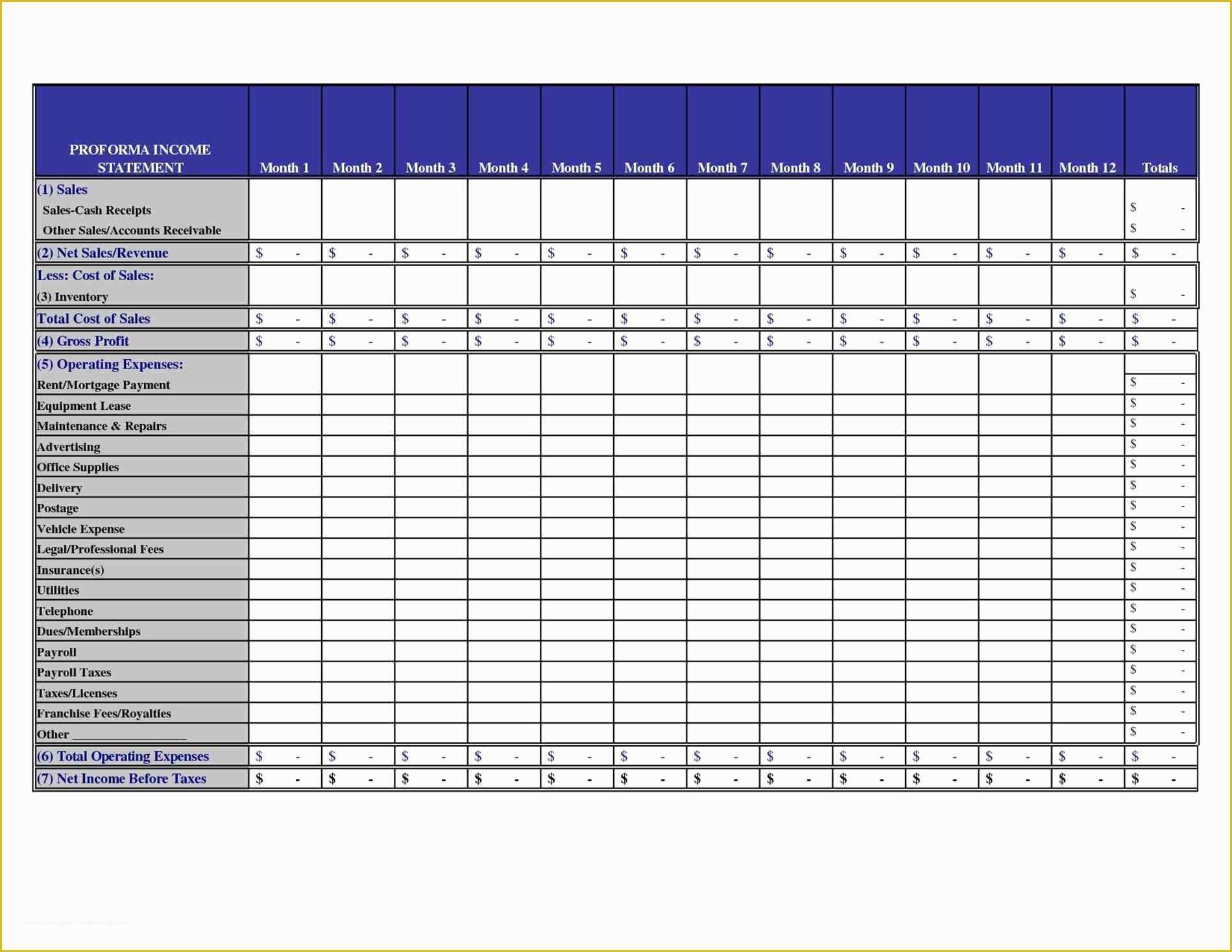 Small Business Profit and Loss Template Free Of Small Business Profit and Loss Statement Template