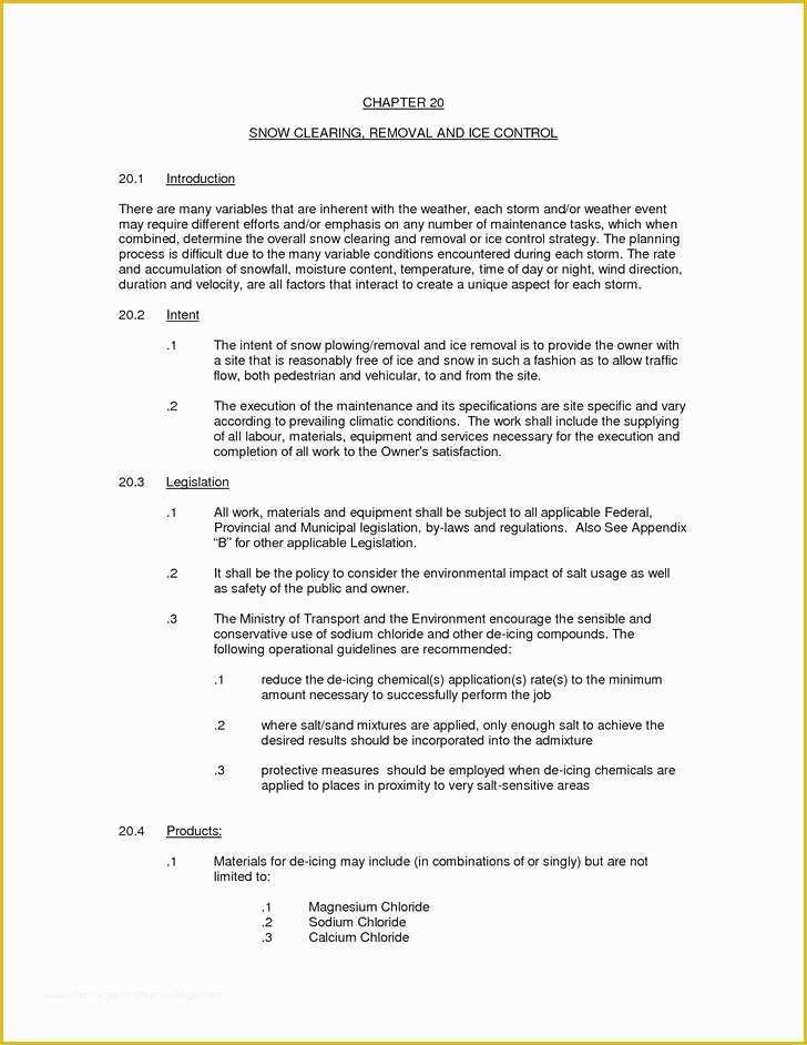 Snow Removal Contract Template Free Of 20 Snow Plowing Contract Templates Free Download