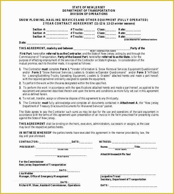 Snow Removal Contract Template Free Of 20 Snow Plowing Contract Templates Google Docs Pdf