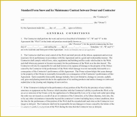 Snow Removal Contract Template Free Of 20 Snow Plowing Contract Templates Google Docs Pdf