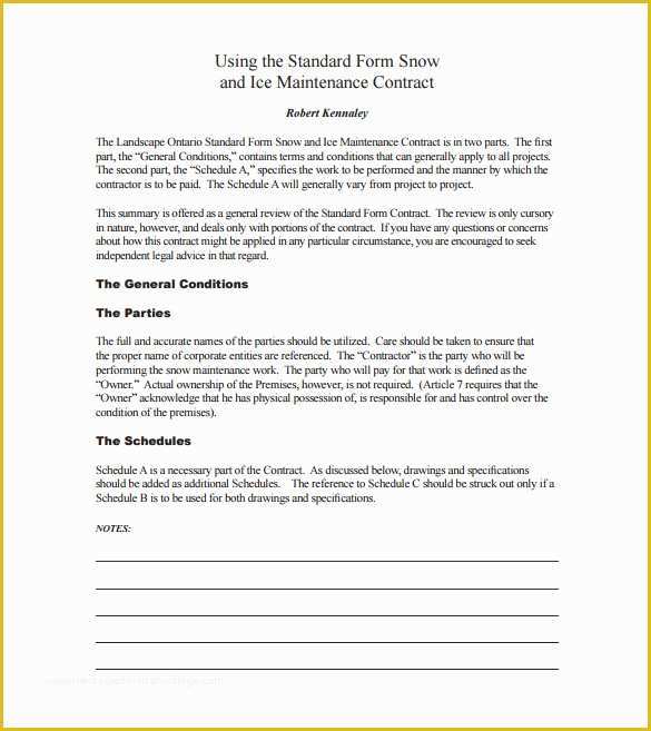 Snow Removal Contract Template Free Of 7 Snow Plowing Contract Templates to Download for Free
