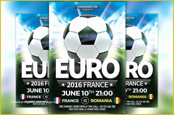 Soccer Flyer Template Free Of Euro soccer Flyer Template Flyer Templates Creative Market