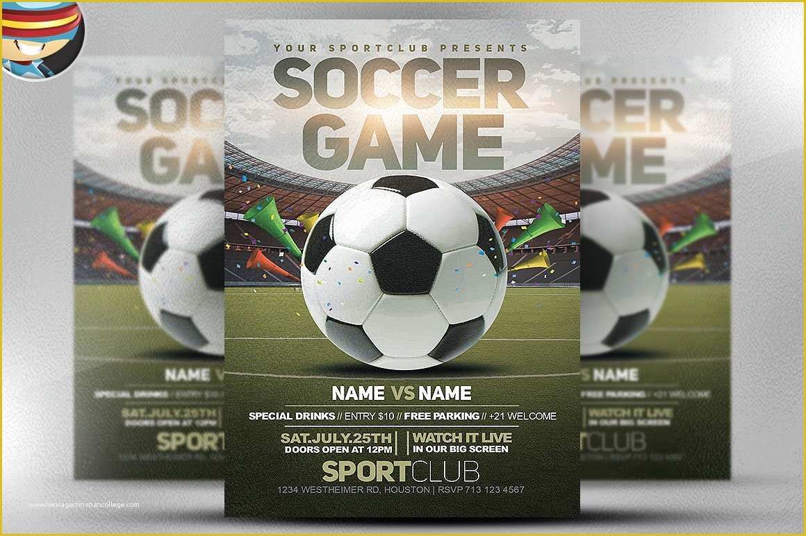 Soccer Flyer Template Free Of soccer Game Flyer Template 2 Flyer Templates Creative