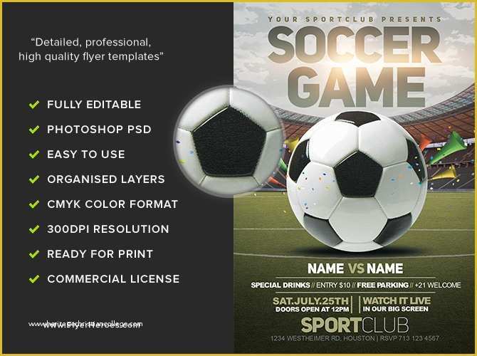 Soccer Flyer Template Free Of soccer Game Flyer Template 2 Flyerheroes