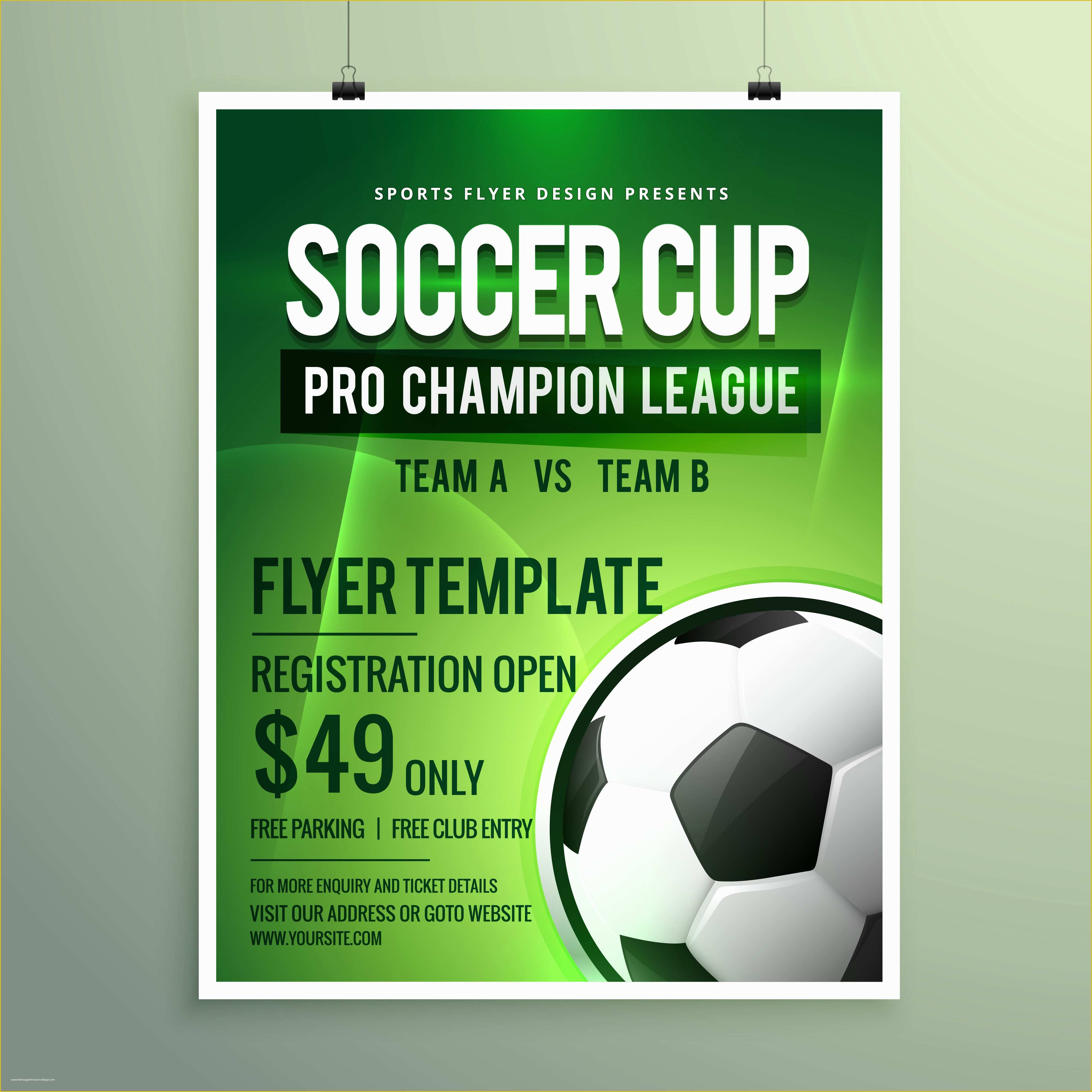 Soccer Flyer Template Free Of soccer League Sports event Flyer Design Download Free