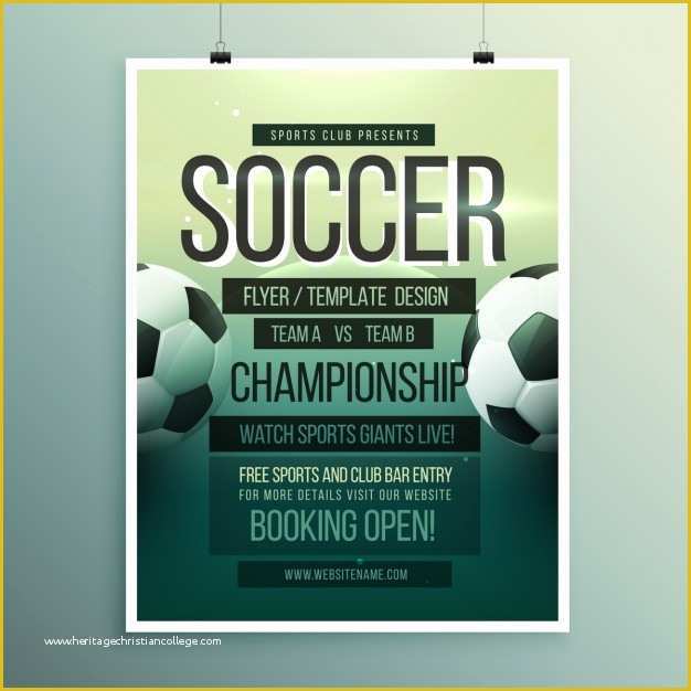 Soccer Flyer Template Free Of soccer tournament Brochure Template Vector