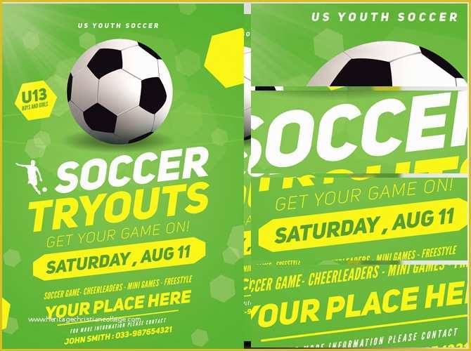 Soccer Flyer Template Free Of soccer Tryouts Flyer Template Flyerheroes