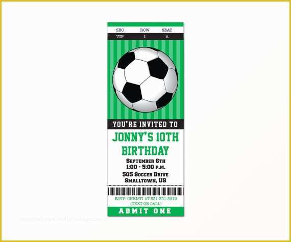 Soccer Ticket Invitation Template Free Of 29 Of soccer Ticket Template